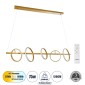 GloboStar® CIRCOLARE 61322 Κρεμαστό Φωτιστικό Οροφής Design LED CCT 75W 8400lm 360° AC 220-240V - Εναλλαγή Φωτισμού μέσω Τηλεχειριστηρίου All In One Ψυχρό 6000k+Φυσικό 4500k+Θερμό 2700k Dimmable Μ120 x Π25 x Υ25cm - Χρυσό - 3 Χρόνια Εγγύηση