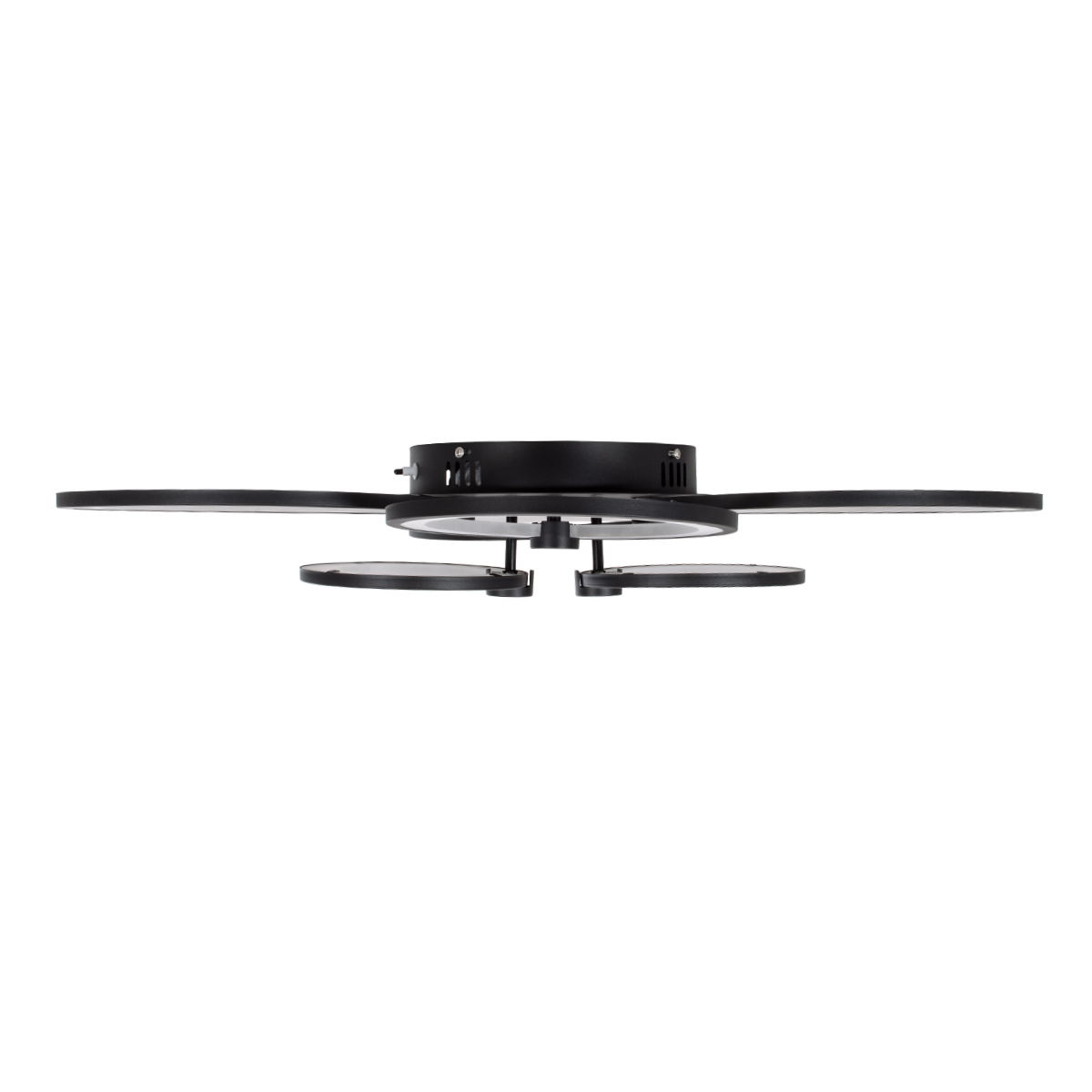 GloboStar® ROYAL-R 61323 Φωτιστικό Οροφής Design LED CCT 135W 16200lm 360° AC 220-240V - Εναλλαγή Φωτισμού μέσω Τηλεχειριστηρίου All In One Ψυχρό 6000k+Φυσικό 4500k+Θερμό 2700k Dimmable Μ80.5 x Π59 x Υ12cm - Μαύρο - 3 Years Warranty