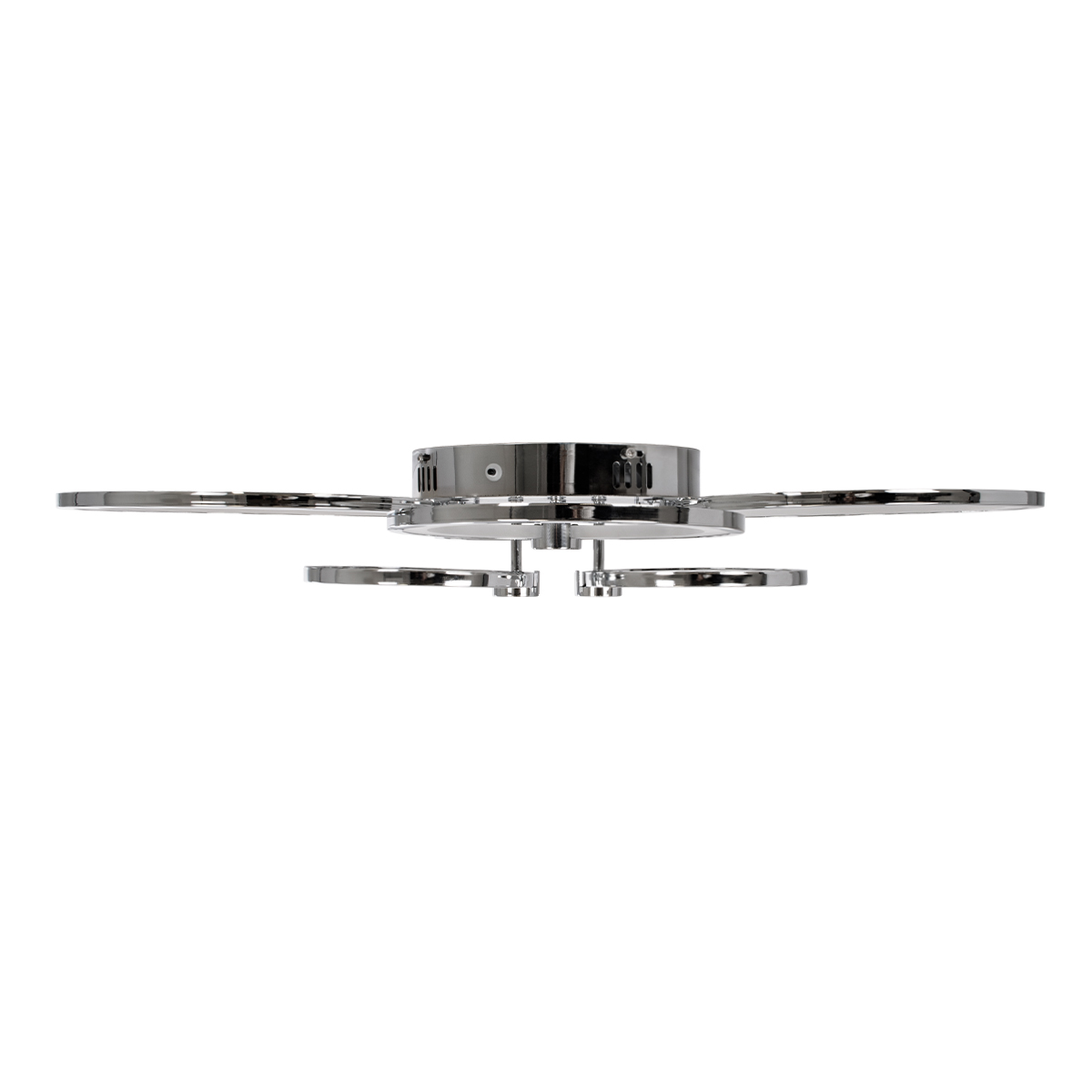 GloboStar® ROYAL-R 61324 Φωτιστικό Οροφής Design LED CCT 135W 16200lm 360° AC 220-240V - Εναλλαγή Φωτισμού μέσω Τηλεχειριστηρίου All In One Ψυχρό 6000k+Φυσικό 4500k+Θερμό 2700k Dimmable Μ80.5 x Π59 x Υ12cm - Νίκελ Χρώμιο - 3 Years Warranty