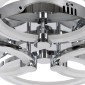 GloboStar® ROYAL-R 61324 Φωτιστικό Οροφής Design LED CCT 135W 16200lm 360° AC 220-240V - Εναλλαγή Φωτισμού μέσω Τηλεχειριστηρίου All In One Ψυχρό 6000k+Φυσικό 4500k+Θερμό 2700k Dimmable Μ80.5 x Π59 x Υ12cm - Νίκελ Χρώμιο - 3 Years Warranty