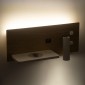 GloboStar® PALADIN 61359 Μοντέρνο Φωτιστικό Τοίχου - Απλίκα Ξενοδοχείου Bed Side LED 6W 720lm 36° AC 220-240V - Reading Light & Κρυφός Φωτισμός - Φορτιστές USB 3A & Wireless 20W - Μ30 x Π11 x Υ12cm - Φυσικό Λευκό 4500K - Ξύλο & Λευκό - Αριστερ