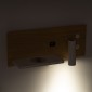 GloboStar® PALADIN 61359 Μοντέρνο Φωτιστικό Τοίχου - Απλίκα Ξενοδοχείου Bed Side LED 6W 720lm 36° AC 220-240V - Reading Light & Κρυφός Φωτισμός - Φορτιστές USB 3A & Wireless 20W - Μ30 x Π11 x Υ12cm - Φυσικό Λευκό 4500K - Ξύλο & Λευκό - Αριστερ