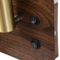 GloboStar® PALADIN 61361 Μοντέρνο Φωτιστικό Τοίχου - Απλίκα Ξενοδοχείου Bed Side LED 6W 720lm 36° AC 220-240V - Reading Light & Κρυφός Φωτισμός - Φορτιστές USB 3A & Wireless 20W - Μ30 x Π11 x Υ12cm - Φυσικό Λευκό 4500K - Ξύλο & Χρυσό - Αριστερ