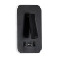 GloboStar® LADY-O 61363 Μοντέρνο Φωτιστικό Τοίχου - Απλίκα Ξενοδοχείου Bed Side LED 10W 1000lm 36° & 360° AC 220-240V - Reading Light & Κρυφός Φωτισμός - Φορτιστής USB 3A - Μ10.5 x Π10 x Υ18.5cm - Φυσικό Λευκό 4500K - Μαύρο - 3 Χρόνια Εγγύηση
