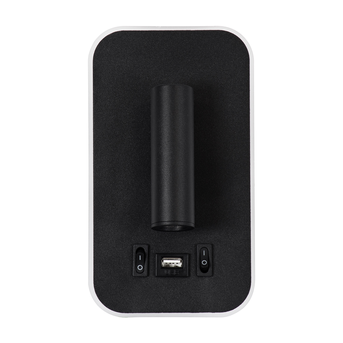 GloboStar® LADY-O 61363 Μοντέρνο Φωτιστικό Τοίχου - Απλίκα Ξενοδοχείου Bed Side LED 10W 1000lm 36° & 360° AC 220-240V - Reading Light & Κρυφός Φωτισμός - Φορτιστής USB 3A - Μ10.5 x Π10 x Υ18.5cm - Φυσικό Λευκό 4500K - Μαύρο - 3 Χρόνια Εγγύηση