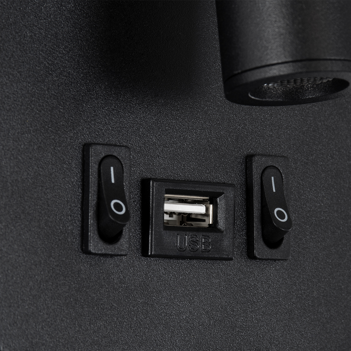 GloboStar® LADY-O 61363 Μοντέρνο Φωτιστικό Τοίχου - Απλίκα Ξενοδοχείου Bed Side LED 10W 1000lm 36° & 360° AC 220-240V - Reading Light & Κρυφός Φωτισμός - Φορτιστής USB 3A - Μ10.5 x Π10 x Υ18.5cm - Φυσικό Λευκό 4500K - Μαύρο - 3 Χρόνια Εγγύηση