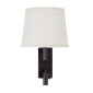 GloboStar® ROULETTE-R 61381 Μοντέρνο Φωτιστικό Τοίχου - Απλίκα Ξενοδοχείου Bed Side LED 3W 360lm & 1 x E27 36° & 360° AC 220-240V - Reading Up/Down Light - Φορτιστής USB 3A - Μ22 x Π23.5 x Υ37cm - Φυσικό Λευκό 4500K - Καφέ με Μπεζ Καπέλο - Σετ 2 Τ
