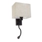 GloboStar® ROULETTE-S 61384 Μοντέρνο Φωτιστικό Τοίχου - Απλίκα Ξενοδοχείου Bed Side LED 3W 360lm & 1 x E27 36° & 360° AC 220-240V - Reading Up/Down Light - Φορτιστής USB 3A - Μ17 x Π20 x Υ37cm - Φυσικό Λευκό 4500K - Καφέ με Μπεζ Καπέλο - Σετ 2 Τεμ