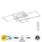 GloboStar® QUADRA 61386 Φωτιστικό Οροφής Design LED CCT 100W 12000lm 120° AC 220-240V - Εναλλαγή Φωτισμού μέσω Τηλεχειριστηρίου All In One Ψυχρό 6000k+Φυσικό 4500k+Θερμό 2700k Dimmable Μ85 x Π45 x Υ9cm - Λευκό - 3 Years Warranty