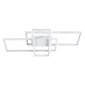 GloboStar® QUADRA 61386 Φωτιστικό Οροφής Design LED CCT 100W 12000lm 120° AC 220-240V - Εναλλαγή Φωτισμού μέσω Τηλεχειριστηρίου All In One Ψυχρό 6000k+Φυσικό 4500k+Θερμό 2700k Dimmable Μ85 x Π45 x Υ9cm - Λευκό - 3 Years Warranty