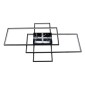 GloboStar® QUADRA 61388 Φωτιστικό Οροφής Design LED CCT 120W 14400lm 120° AC 220-240V - Εναλλαγή Φωτισμού μέσω Τηλεχειριστηρίου All In One Ψυχρό 6000k+Φυσικό 4500k+Θερμό 2700k Dimmable Μ105 x Π60 x Υ9cm - Μαύρο - 3 Years Warranty