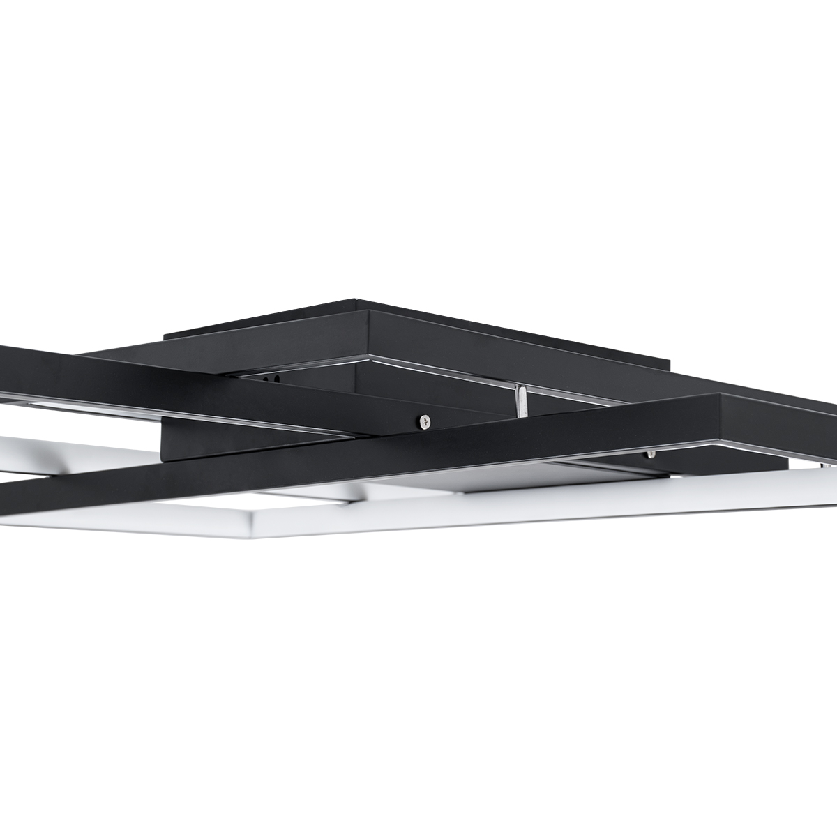 GloboStar® QUADRA 61388 Φωτιστικό Οροφής Design LED CCT 120W 14400lm 120° AC 220-240V - Εναλλαγή Φωτισμού μέσω Τηλεχειριστηρίου All In One Ψυχρό 6000k+Φυσικό 4500k+Θερμό 2700k Dimmable Μ105 x Π60 x Υ9cm - Μαύρο - 3 Years Warranty