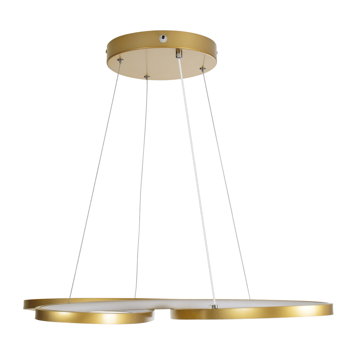 GloboStar® BUTTERFLY 61393 Κρεμαστό Φωτιστικό Οροφής Design LED CCT 75W 8400lm 300° AC 220-240V - Εναλλαγή Φωτισμού μέσω Τηλεχειριστηρίου All In One Ψυχρό 6000k+Φυσικό 4500k+Θερμό 2700k Dimmable Μ71 x Π52 x Υ4cm - Χρυσό Βούρτσας - 3 Years Warranty