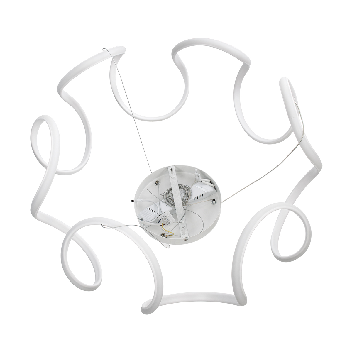 GloboStar® TARANTULA 61395 Κρεμαστό Φωτιστικό Οροφής Design LED CCT 120W 13440lm 300° AC 220-240V - Εναλλαγή Φωτισμού μέσω Τηλεχειριστηρίου All In One Ψυχρό 6000k+Φυσικό 4500k+Θερμό 2700k Dimmable Φ78 x Υ31.5cm - Λευκό - 3 Years Warranty