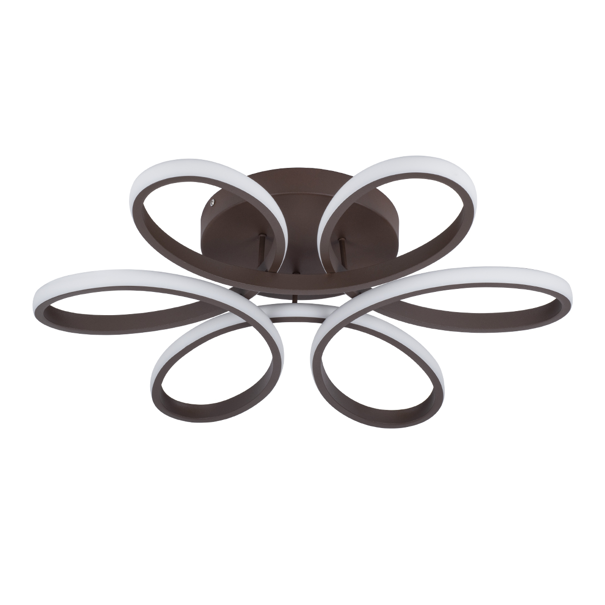 GloboStar® MARGARET 61402 Φωτιστικό Οροφής Design LED CCT 54W 6210lm 360° AC 220-240V - Εναλλαγή Φωτισμού μέσω Τηλεχειριστηρίου All In One Ψυχρό 6000k+Φυσικό 4500k+Θερμό 2700k Dimmable Φ57 x Υ12cm - Καφέ - 3 Years Warranty