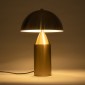 GloboStar® URANUS-S 61451 Μοντέρνο Επιτραπέζιο Φωτιστικό Πορτατίφ Δίφωτο 2 x E27 AC220-240V IP20 - Φ25 x Υ39cm - Χρυσό Πλατίνα Μεταλλικό Καμπάνα με Διακόπτη On/Off - 5 Χρόνια Εγγύηση
