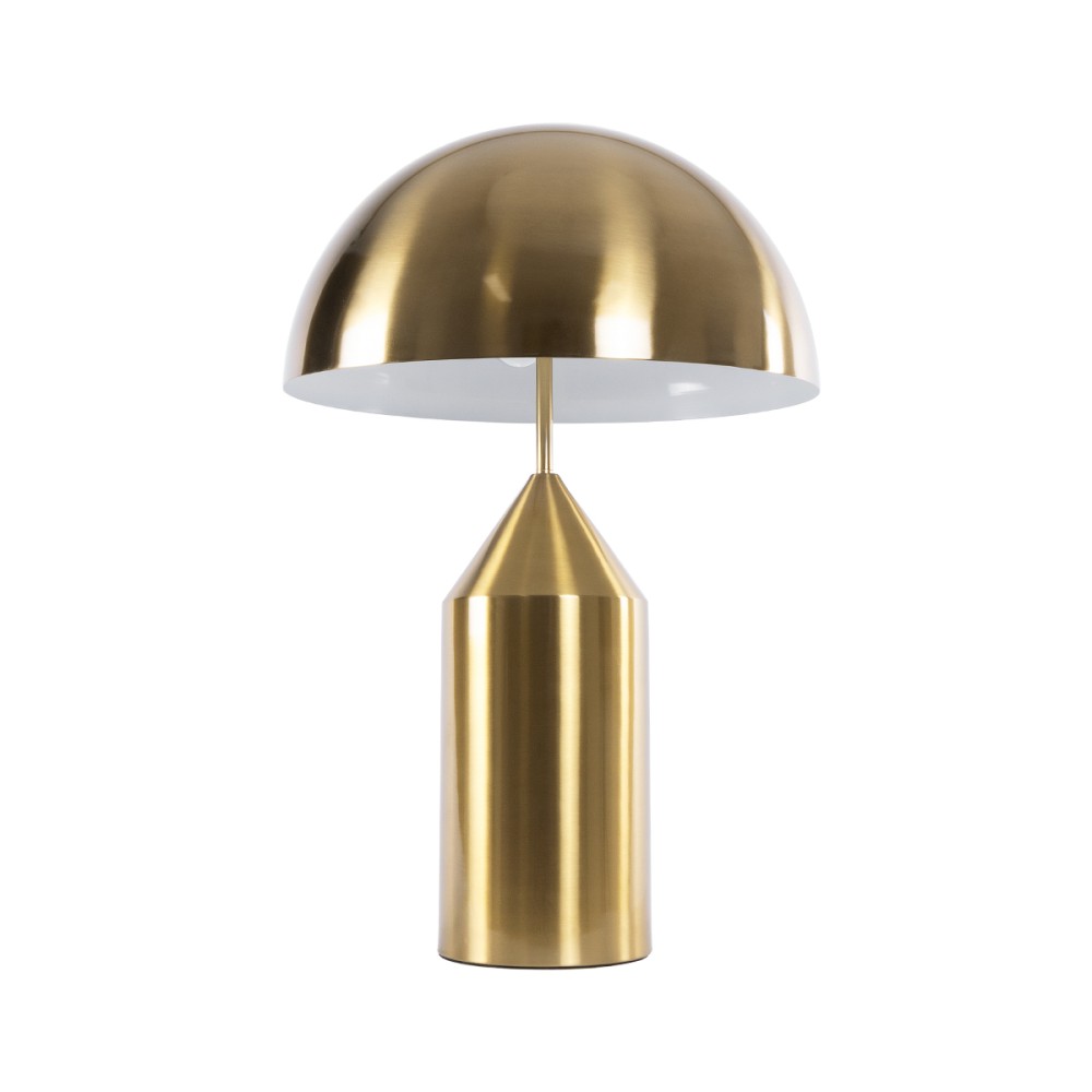 GloboStar® URANUS-L 61459 Μοντέρνο Επιτραπέζιο Φωτιστικό Πορτατίφ Δίφωτο 2 x E27 IP20 Χρυσό & Λευκό Μέταλλο - Μ50 x Π50 x Υ77cm