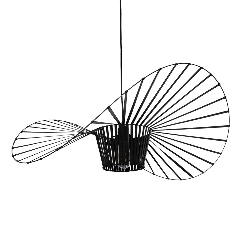 GloboStar® LUMINOVA 61466 Μοντέρνο Κρεμαστό Φωτιστικό Πλέγμα Μονόφωτο 1 x E27 IP20 Μαύρο Σχοινί με Μαύρο Σύρμα - Μ80 x Π80 x Υ30cm