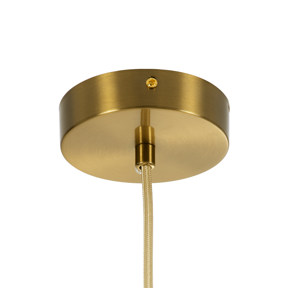 GloboStar® BELLISSIMO 61486 Μοντέρνο Κρεμαστό Φωτιστικό Μπάλα Μονόφωτο 1 x E27 IP20 Λευκό Γυαλί με Χρυσό Μέταλλο - Μ20 x Π20 x Υ42cm