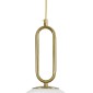 GloboStar® BELLISSIMO 61487 Μοντέρνο Κρεμαστό Φωτιστικό Μπάλα Μονόφωτο 1 x E27 IP20 Λευκό Γυαλί με Χρυσό Μέταλλο - Μ30 x Π30 x Υ52cm