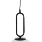 GloboStar® BELLISSIMO 61489 Μοντέρνο Κρεμαστό Φωτιστικό Μπάλα Μονόφωτο 1 x E27 IP20 Λευκό Γυαλί με Μαύρο Μέταλλο - Μ20 x Π20 x Υ42cm