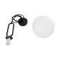 GloboStar® BELLISSIMO 61489 Μοντέρνο Κρεμαστό Φωτιστικό Μπάλα Μονόφωτο 1 x E27 IP20 Λευκό Γυαλί με Μαύρο Μέταλλο - Μ20 x Π20 x Υ42cm