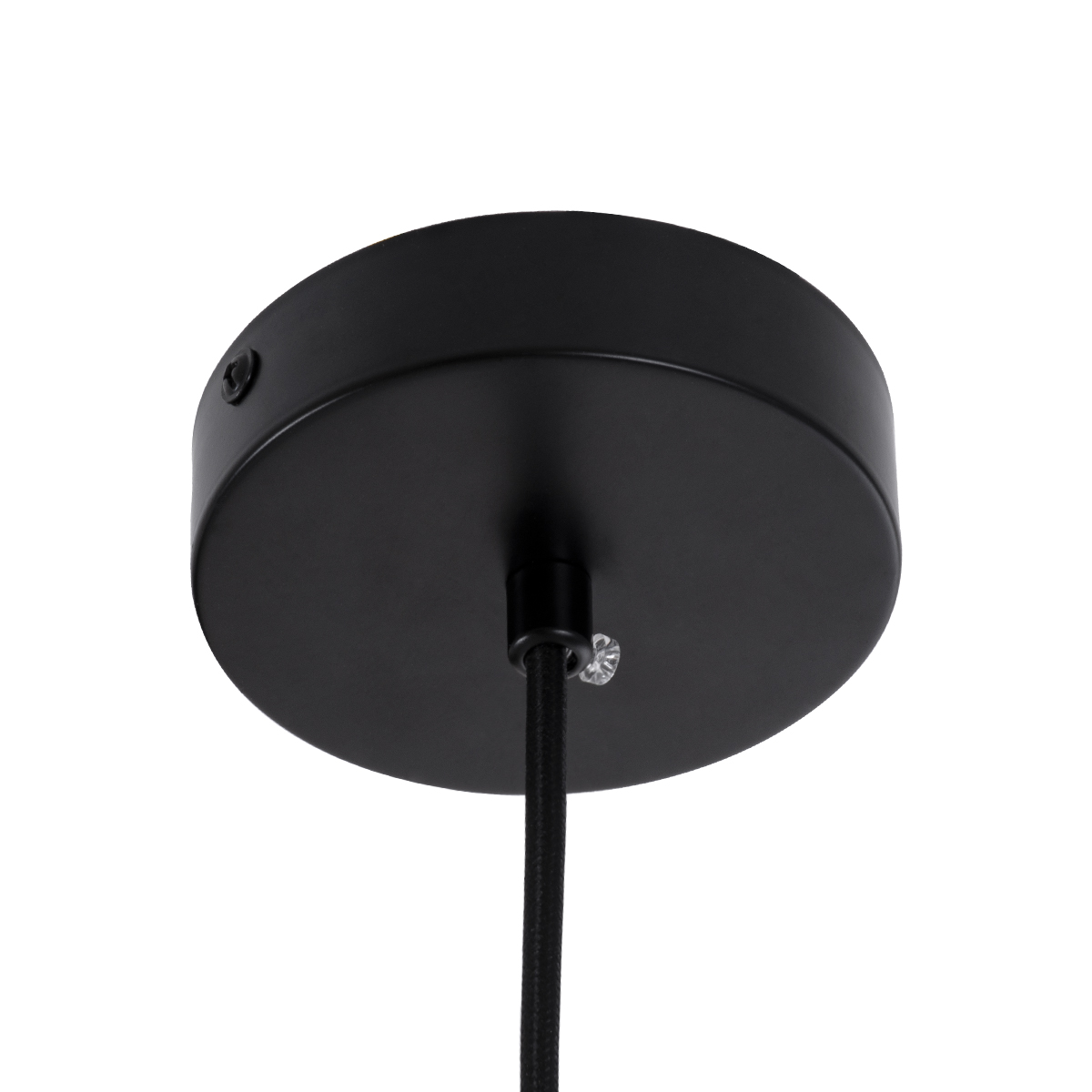GloboStar® BELLISSIMO 61490 Μοντέρνο Κρεμαστό Φωτιστικό Μπάλα Μονόφωτο 1 x E27 IP20 Λευκό Γυαλί με Μαύρο Μέταλλο - Μ30 x Π30 x Υ52cm