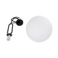 GloboStar® BELLISSIMO 61490 Μοντέρνο Κρεμαστό Φωτιστικό Μπάλα Μονόφωτο 1 x E27 IP20 Λευκό Γυαλί με Μαύρο Μέταλλο - Μ30 x Π30 x Υ52cm