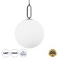 GloboStar® BELLISSIMO 61491 Μοντέρνο Κρεμαστό Φωτιστικό Μπάλα Μονόφωτο 1 x E27 IP20 Λευκό Γυαλί με Μαύρο Μέταλλο - Μ40 x Π40 x Υ62cm