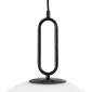 GloboStar® BELLISSIMO 61491 Μοντέρνο Κρεμαστό Φωτιστικό Μπάλα Μονόφωτο 1 x E27 IP20 Λευκό Γυαλί με Μαύρο Μέταλλο - Μ40 x Π40 x Υ62cm