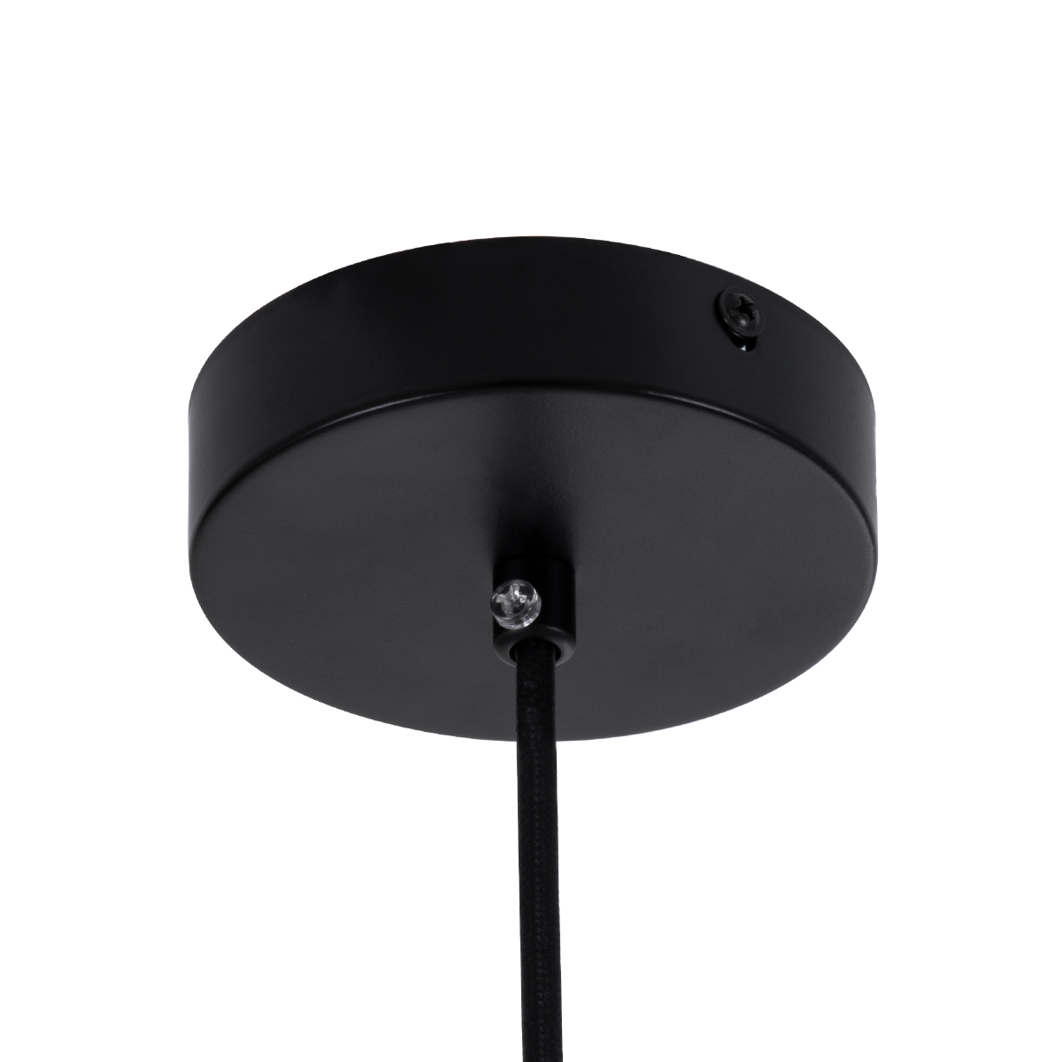 GloboStar® BELLISSIMO 61491 Μοντέρνο Κρεμαστό Φωτιστικό Μπάλα Μονόφωτο 1 x E27 IP20 Λευκό Γυαλί με Μαύρο Μέταλλο - Μ40 x Π40 x Υ62cm