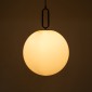 GloboStar® BELLISSIMO 61491 Μοντέρνο Κρεμαστό Φωτιστικό Μπάλα Μονόφωτο 1 x E27 IP20 Λευκό Γυαλί με Μαύρο Μέταλλο - Μ40 x Π40 x Υ62cm