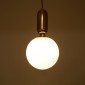 GloboStar® ESTETICO 61492 Μοντέρνο Κρεμαστό Φωτιστικό Μπάλα Μονόφωτο 1 x E27 IP20 Λευκό Γυαλί με Χρυσό Μέταλλο - Μ20 x Π20 x Υ38cm