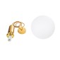 GloboStar® ESTETICO 61493 Μοντέρνο Κρεμαστό Φωτιστικό Μπάλα Μονόφωτο 1 x E27 IP20 Λευκό Γυαλί με Χρυσό Μέταλλο - Μ30 x Π30 x Υ48cm