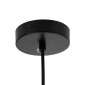 GloboStar® ESTETICO 61495 Μοντέρνο Κρεμαστό Φωτιστικό Μπάλα Μονόφωτο 1 x E27 IP20 Λευκό Γυαλί με Μαύρο Μέταλλο - Μ20 x Π20 x Υ38cm