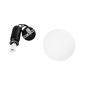 GloboStar® ESTETICO 61495 Μοντέρνο Κρεμαστό Φωτιστικό Μπάλα Μονόφωτο 1 x E27 IP20 Λευκό Γυαλί με Μαύρο Μέταλλο - Μ20 x Π20 x Υ38cm
