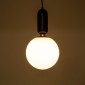 GloboStar® ESTETICO 61495 Μοντέρνο Κρεμαστό Φωτιστικό Μπάλα Μονόφωτο 1 x E27 IP20 Λευκό Γυαλί με Μαύρο Μέταλλο - Μ20 x Π20 x Υ38cm
