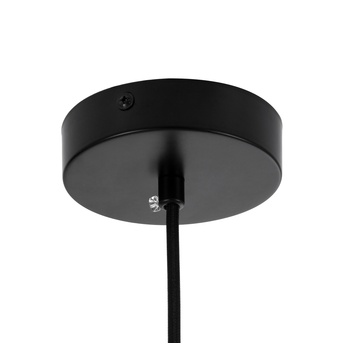 GloboStar® ESTETICO 61496 Μοντέρνο Κρεμαστό Φωτιστικό Μπάλα Μονόφωτο 1 x E27 IP20 Λευκό Γυαλί με Μαύρο Μέταλλο - Μ30 x Π30 x Υ48cm