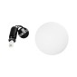 GloboStar® ESTETICO 61496 Μοντέρνο Κρεμαστό Φωτιστικό Μπάλα Μονόφωτο 1 x E27 IP20 Λευκό Γυαλί με Μαύρο Μέταλλο - Μ30 x Π30 x Υ48cm