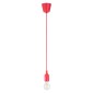 GloboStar® CABLITO 61551 Μοντέρνο Κρεμαστό Φωτιστικό Οροφής Μονόφωτο 1 x E27 Κόκκινο Σιλικόνης Ανάρτηση με Υφασμάτινο Καλώδιο Φ4 x Υ110cm