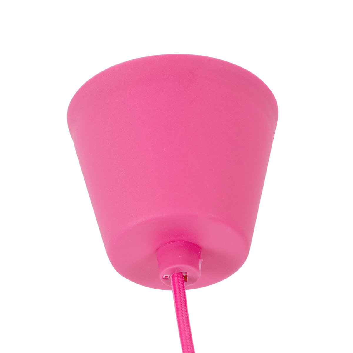 GloboStar® CABLITO 61552 Μοντέρνο Κρεμαστό Φωτιστικό Οροφής Μονόφωτο 1 x E27 Φούξια Σιλικόνης Ανάρτηση με Υφασμάτινο Καλώδιο Φ4 x Υ110cm