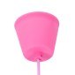 GloboStar® CABLITO 61553 Μοντέρνο Κρεμαστό Φωτιστικό Οροφής Μονόφωτο 1 x E27 Ροζ Σιλικόνης Ανάρτηση με Υφασμάτινο Καλώδιο Φ4 x Υ110cm
