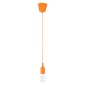 GloboStar® CABLITO 61554 Μοντέρνο Κρεμαστό Φωτιστικό Οροφής Μονόφωτο 1 x E27 Πορτοκαλί Σιλικόνης Ανάρτηση με Υφασμάτινο Καλώδιο Φ4 x Υ110cm