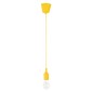 GloboStar® CABLITO 61555 Μοντέρνο Κρεμαστό Φωτιστικό Οροφής Μονόφωτο 1 x E27 Κίτρινο Σιλικόνης Ανάρτηση με Υφασμάτινο Καλώδιο Φ4 x Υ110cm