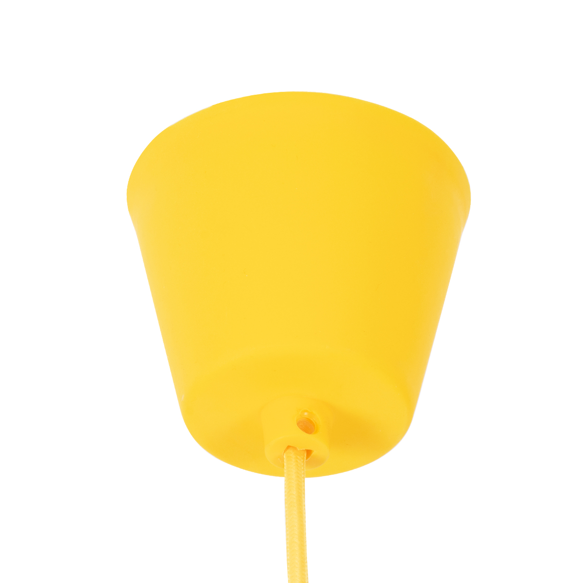 GloboStar® CABLITO 61555 Μοντέρνο Κρεμαστό Φωτιστικό Οροφής Μονόφωτο 1 x E27 Κίτρινο Σιλικόνης Ανάρτηση με Υφασμάτινο Καλώδιο Φ4 x Υ110cm