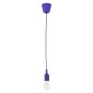 GloboStar® CABLITO 61560 Μοντέρνο Κρεμαστό Φωτιστικό Οροφής Μονόφωτο 1 x E27 Μωβ Σιλικόνης Ανάρτηση με Υφασμάτινο Καλώδιο Φ4 x Υ110cm