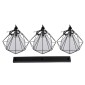 GloboStar® EIFFEL 61569 Vintage Κρεμαστό Φωτιστικό Ράγα Τρίφωτο 3 x E27 IP20 Μαύρο Μέταλλο με Λευκό Ύφασμα - Μ68 x Π25 x Υ130cm