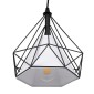 GloboStar® EIFFEL 61569 Vintage Κρεμαστό Φωτιστικό Ράγα Τρίφωτο 3 x E27 IP20 Μαύρο Μέταλλο με Λευκό Ύφασμα - Μ68 x Π25 x Υ130cm