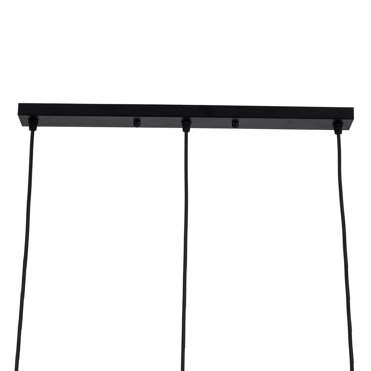GloboStar® EIFFEL 61569 Vintage Κρεμαστό Φωτιστικό Ράγα Τρίφωτο 3 x E27 IP20 Μαύρο Μέταλλο με Λευκό Ύφασμα - Μ68 x Π25 x Υ130cm