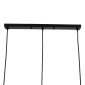 GloboStar® EIFFEL 61569 Vintage Κρεμαστό Φωτιστικό Ράγα Τρίφωτο 3 x E27 IP20 Μαύρο Μέταλλο με Λευκό Ύφασμα - Μ68 x Π25 x Υ130cm